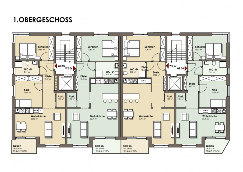 Grundriss 1.OG Etagenwohnung Remscheid